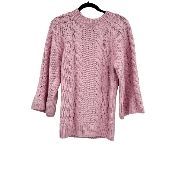 For Love & Lemons Andie Oversized Sweater in Light Pink Size XS NWT - Picture 6 of 12
